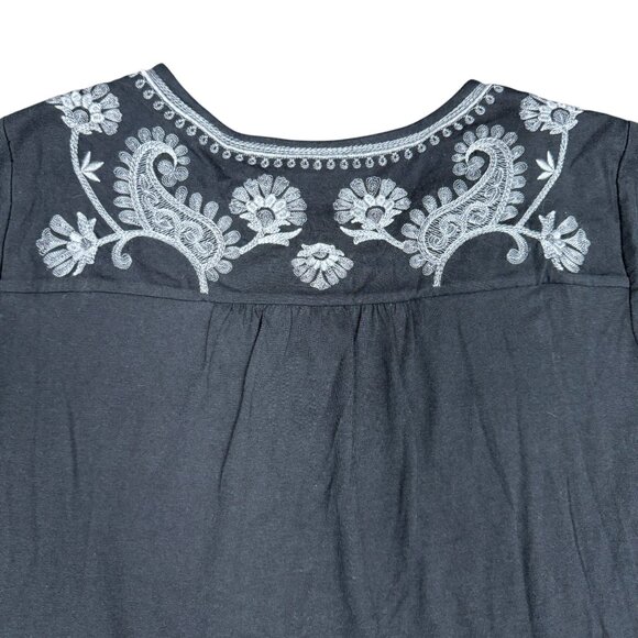 EUC Women's J.JILL Embroidered Long Sleeve Top Boho Flowy‎ Blouse | Size XLP - Picture 4 of 11